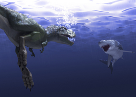 T. rex vs. Great White Shark